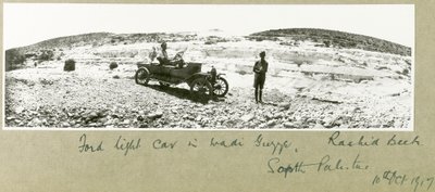 Ford light car in Wadi Guzzeh, Rashid Beck, South Palestine, October 1917 by Capt. Arthur Rhodes